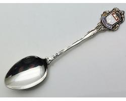 Sterling Silver Enamel Canterbury Souvenir Spoon - Birmingham 1961 Vintage (#58163)
