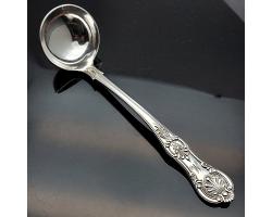 Queens Pattern - Beautiful Initial 'm' Toddy Ladle - Silver Plated Antique (#58407)