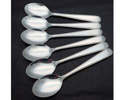 Set Of 6x Silver Spoon Sugar Advertising Silver Plated Teaspoons Vintage - Bead (#58516)