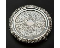 Old Sheffield Plate Small Waiter Tray - Silver Plated - Antique (#59720)
