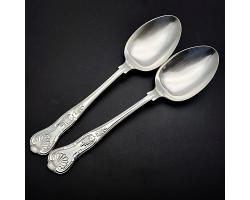 Kings Pattern - Pair Of Table Spoons Epns A1 Sheffield Silver Plated (#59795)