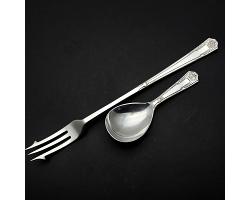 Edward Viii Coronation Pickle Fork & George Vi Caddy Spoon - Silver Plated 1937 (#59807)