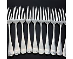 10x Old English Pattern Dinner Forks - Silver Plated - Vintage (#59841)