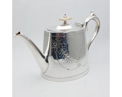 Gleaming Antique Silver Plated Tea Pot - Cooper Bros Sheffield (#59867)