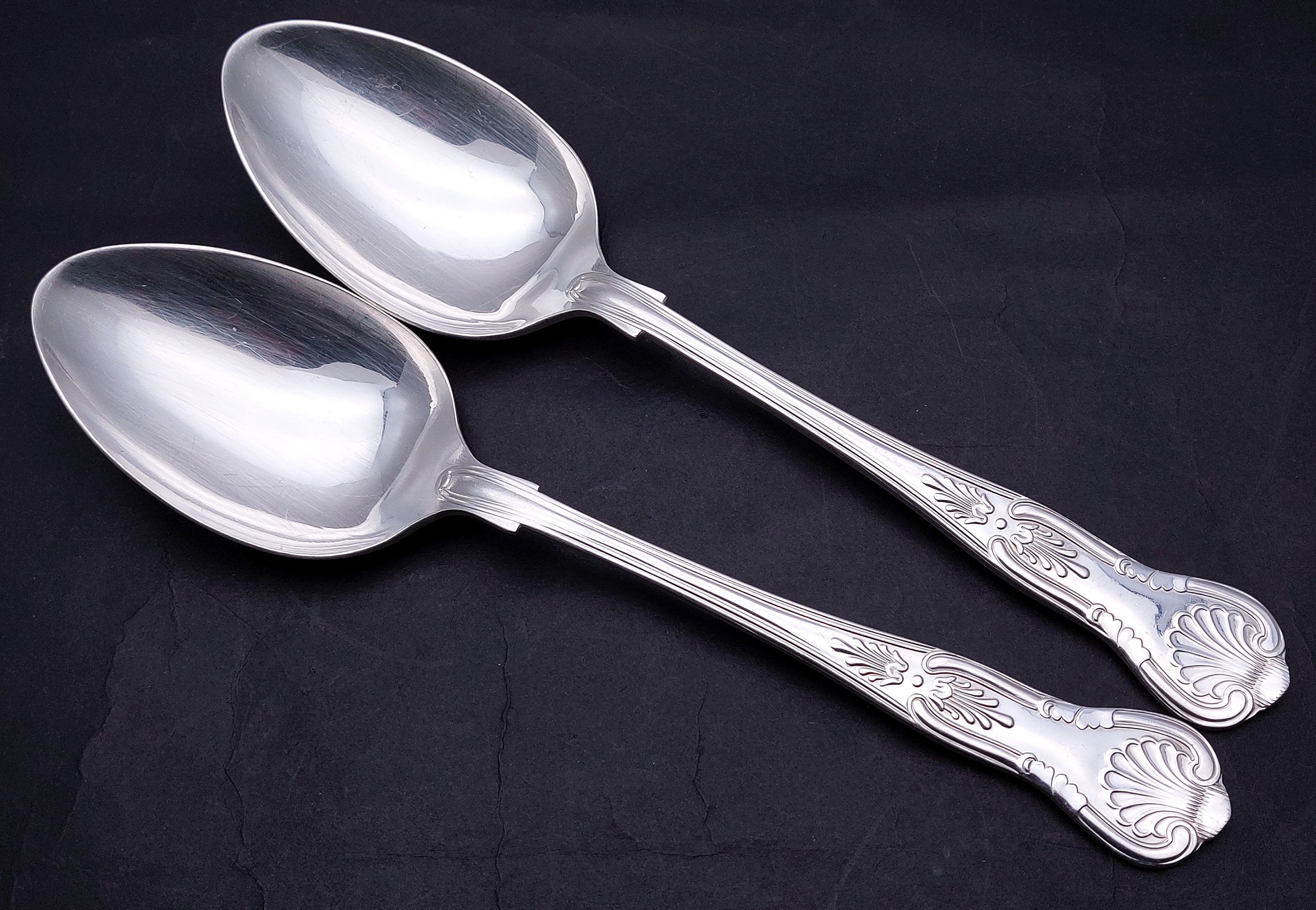KINGS PATTERN 2x TABLE SPOONS SILVER PLATED EPNS A1 SHEFFIELD