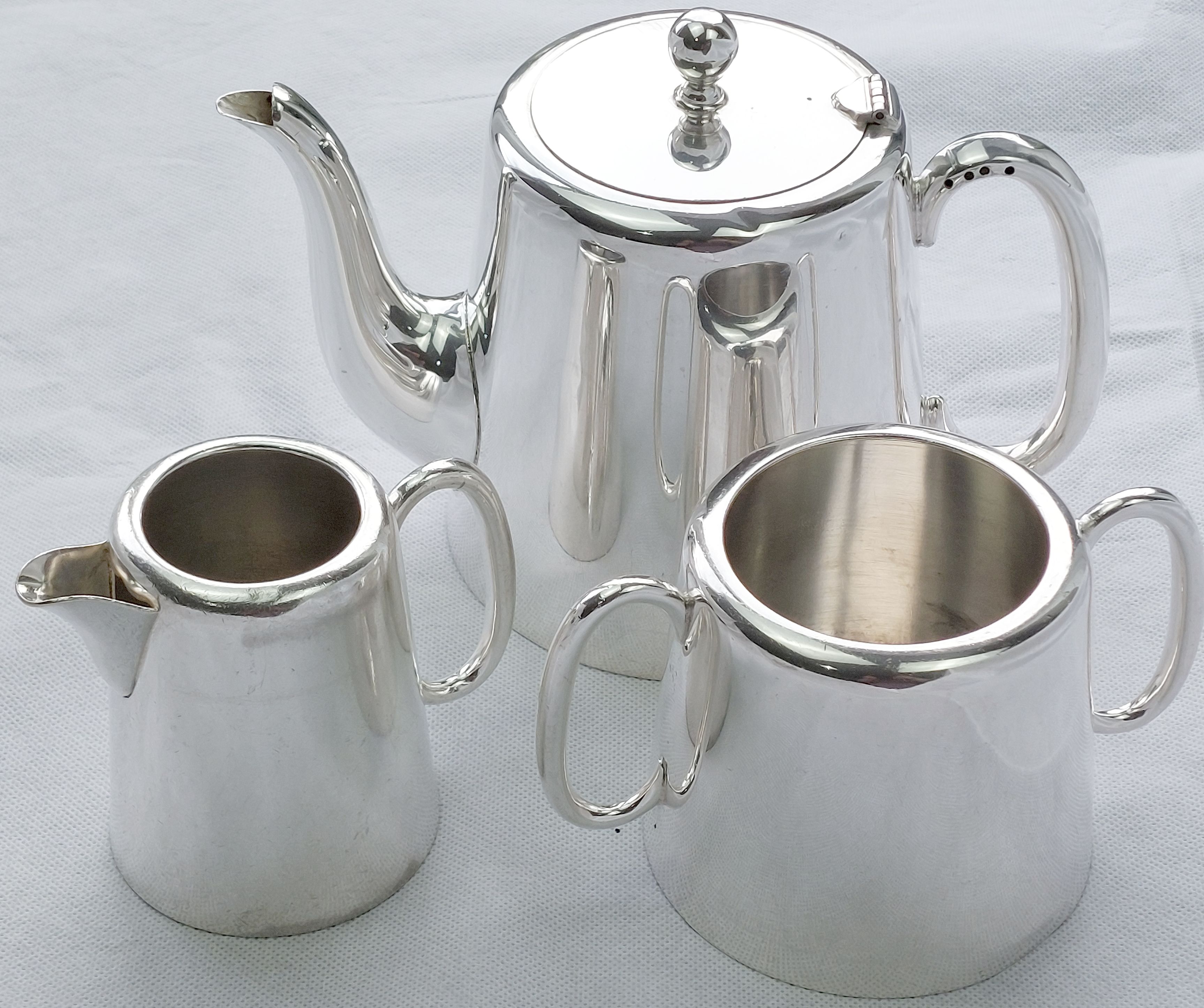LARGE HOTEL WARE SILVER PLATED TEA SERVICE SET VINTAGE some dents
