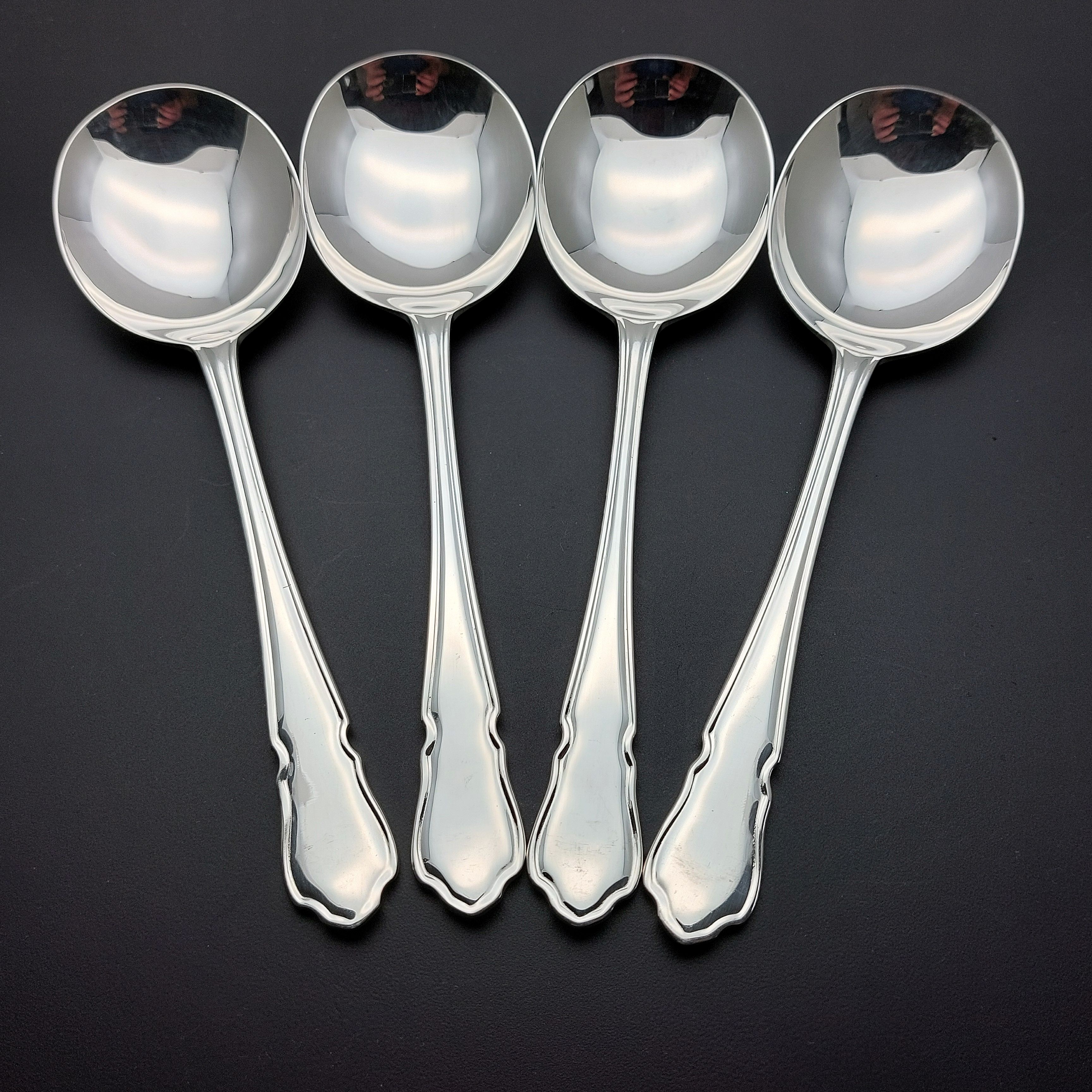Dubarry Pattern - 4x Soup Spoons - Epns A1 Sheffield Silver Plated (#59592)