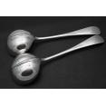 Rattail Pattern - Pair Of Sauce Ladles - Silver Plated - Antique - Sheffield (#56446) 2