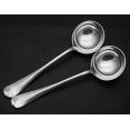 Rattail Pattern - Pair Of Sauce Ladles - Silver Plated - Hb&h Sheffield Antique (#56448) 4