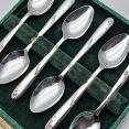 Vintage Cased Pretty Floral Coffee Spoons - Silver Plated Angora (#59004) 2
