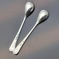 2x Sterling Silver Mustard Spoons - Cooper Bros 1960/1972 - Old English (#59472) 2