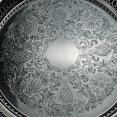 Vintage Silver Plated Chased Drinks Tray (#59503) 2