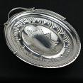 Antique Swing Handled Cake Basket Bowl - Silver Plated (#59523) 2