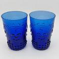 Pair Of Blue Pressed Glass Tumblers Fleur De Lis Decoration - Scouts (#59567) 4