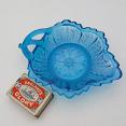 Vintage Pressed Blue Glass Pickle Dish (#59581) 4