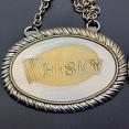 Brandy & Whisky Decanter Labels - Silver Plated - Antique - Worn (#59641) 3