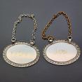 Brandy & Whisky Decanter Labels - Silver Plated - Antique - Worn (#59641) 4