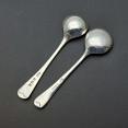 2x Sterling Silver Small Old English Pattern Salt Spoons - Vintage (#59649) 2