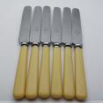 Faux Bone Handle Palette Dinner Knives Set Of 6 - Viners Sheffield Vintage (#59771) 4