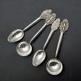 Vintage Malaysian Silver Salt & Mustard Spoons (#59818) 4