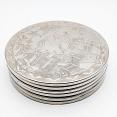 Set Of 6 Willow Pattern Chased Dinner Table Place Mats Silver Plated Vintage (#59900) 4