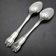 Knowle Sterling Silver Pair Of Angelo Pattern Dessert Spoons Antique (#60062) 2