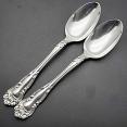 Knowle Sterling Silver Pair Of Angelo Pattern Dessert Spoons Antique (#60062) 4