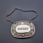 Vintage Silver Plated Sherry Decanter Label (#59658) 2