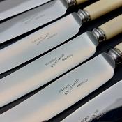 Set Of 6 Faux Bone Handled Dinner Knives - Reliance Sheffield Vintage Cutlery (#59692) 2