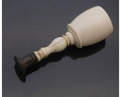Antique Turned Bone Seal Holder With Pounce Compartment (#55473)