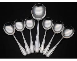 Vintage Boxed Pudding Spoons & Server Set - Silver Plated James Walker London (#55646)