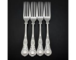 Initials 'es' 3x Fiddle Pattern Dessert Spoons - Silver Plated - Antique (#55997)