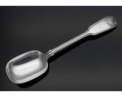 Fiddle Thread Shell Sugar Shovel Spoon - Antique Silver Plated (#56228)