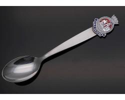 Hms Bristol Enamel Badge Stainless Steel Souvenir Spoon - Vintage (#56229)