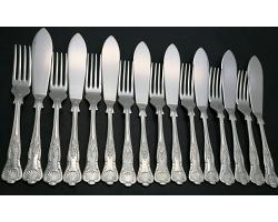 Kings Pattern 16 Piece Set Of Fish Eaters - Epns A1 Sheffield Silver Plated (#57241)