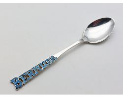 Bermuda Sterling Silver Enamel Souvenir Spoon - Vintage (#58051)