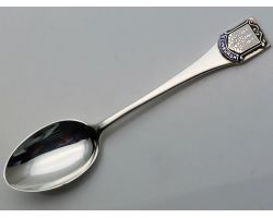 Sterling Silver Enamel Edinburgh Souvenir Spoon - Birmingham 1961 - Vintage (#58168)