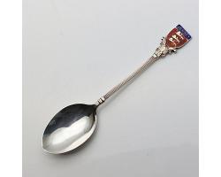 Sterling Silver Enamel Jersey Souvenir Spoon Ktk 1971 Vintage (#58427)