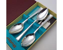 Ryals Fulwood Pattern - Silver Plated Dessert Spoons - Vintage - Boxed (#58550)