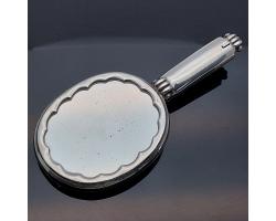 Fab Art Deco Combination Mirror Lipstick Holder Compact Sterling 935 Silver (#58622)