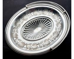 Antique Swing Handled Cake / Bread Basket - Silver Plated Victorian (#58813)