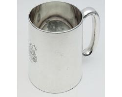 Antique Silver Plated Crested Half Pint Beer Mug 1901 (#58973)