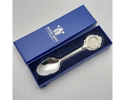 Royal Mint Cunard Queen Mary 2 Boxed Silver Plated Souvenir Spoon 2004 (#59038)