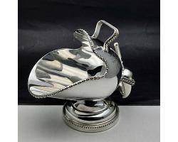 Coal Scuttle Form Sugar Bowl With Scoop - Silver Plated - Vintage (#59113)