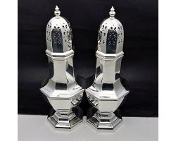 Matched Pair Of Silver Plated Sugar Castors - Vintage (#59130)
