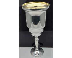 Super Quality Antique Silver Plated Wine Goblet Gilt Interior (#59402)