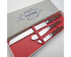 Vintage Peeredge Sheffield Bread Knife Cheese Knife & Butter Knife Cutlery Set (#59433)