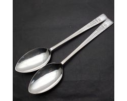 Pair Sterling Silver Small Salt Spoons Arthur Price 1936 (#59471)