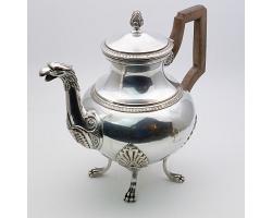 Antique French Empire Style Tea Pot - Eagle Spout - Silver Plated (#59497)