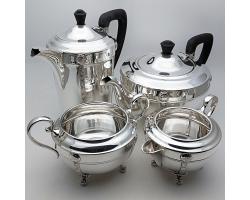 Lindisfarne Pattern 4 Piece Silver Plated Tea Service Set - Viners - Vintage (#59501)